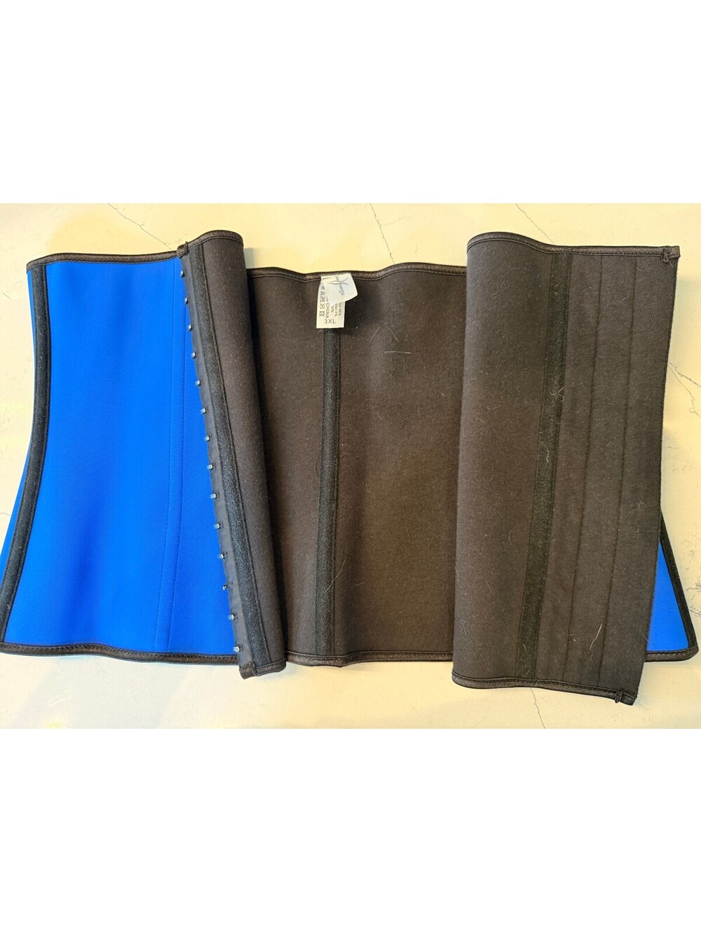 HrGlass Training Waist Trainer, Blue and Black, Size 3XL